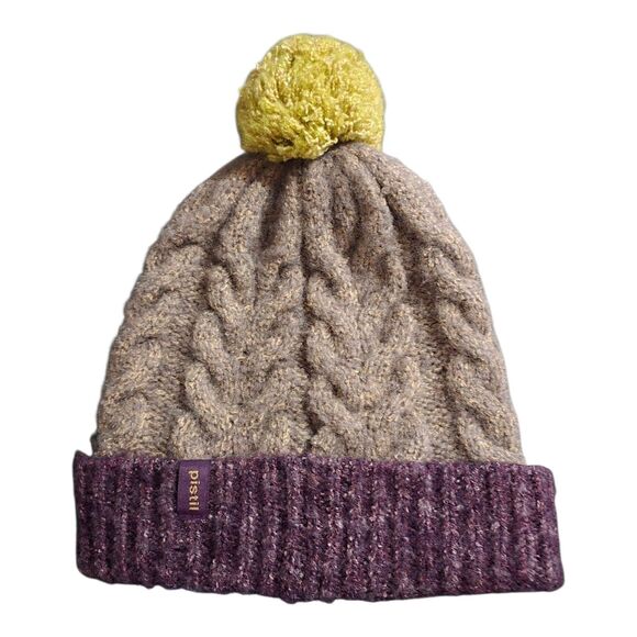 Pistil Women's Knit Minzy Pom Beanie One Size In "Silt" Fall/ Winter - Picture 1 of 7